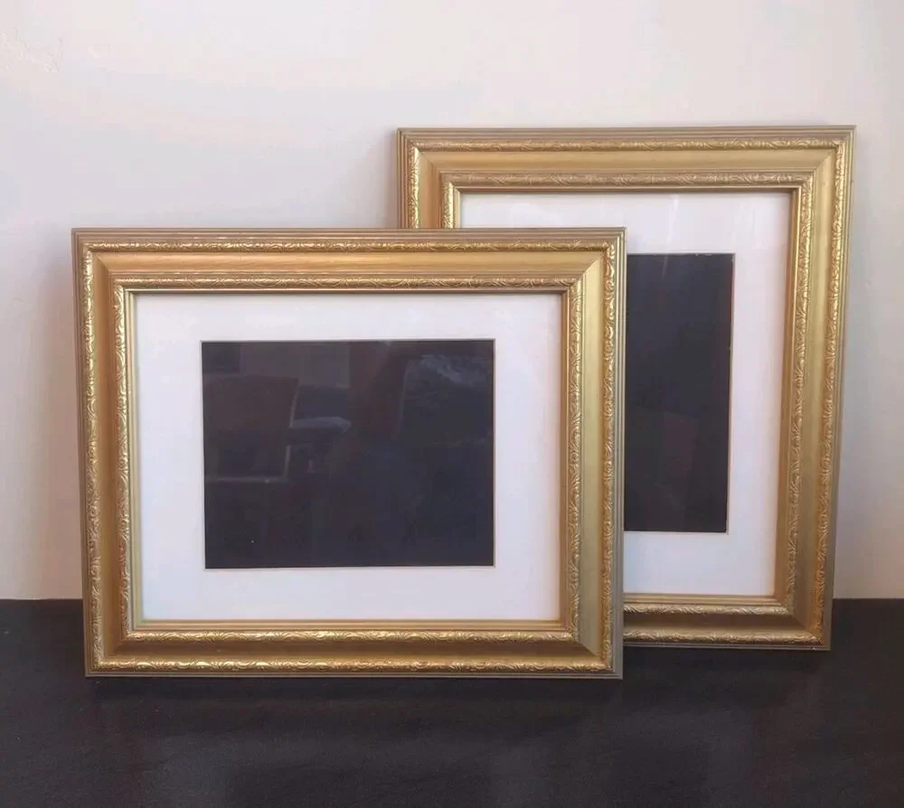 Gold Picture Frames 15x18 Set Of 2 Ornate Vintage Style Gilded Elegant Glamorous